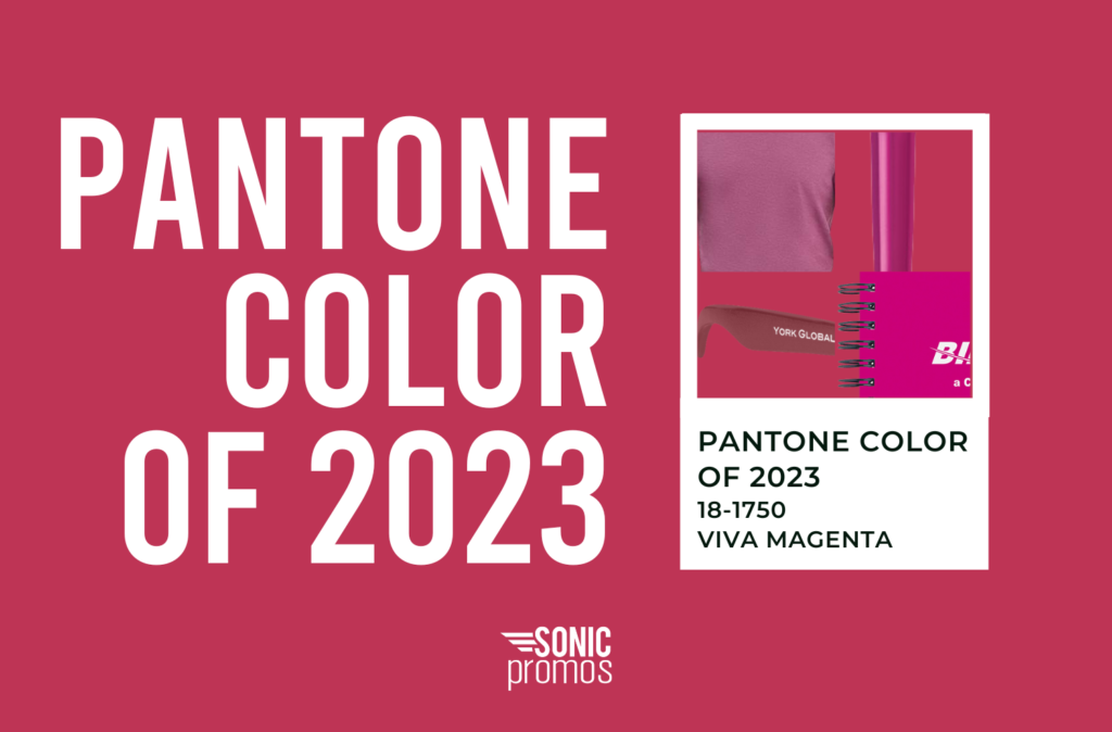 Text: Pantone color of 2023" to the left of a Pantone color chip of Viva Magenta