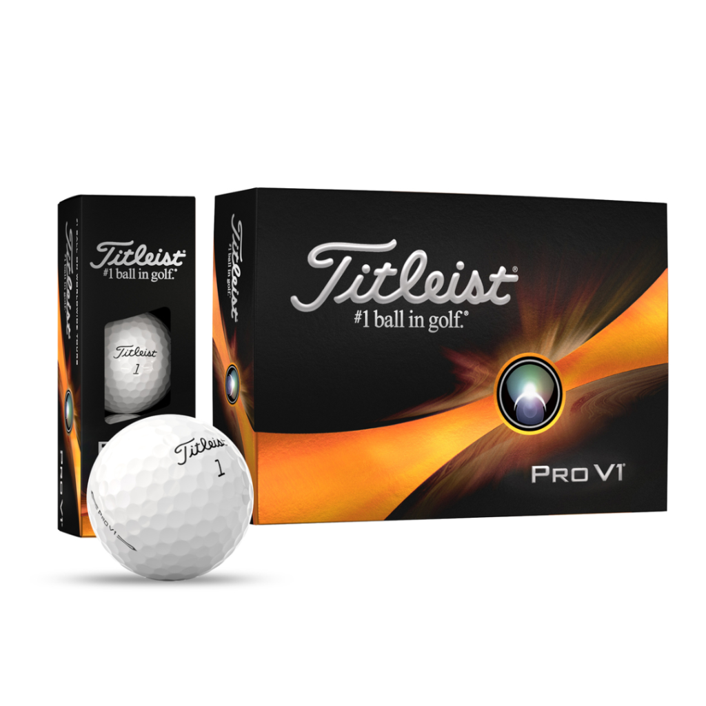 A box of titleist Pro V1 golf balls that can be custom branded with your logo